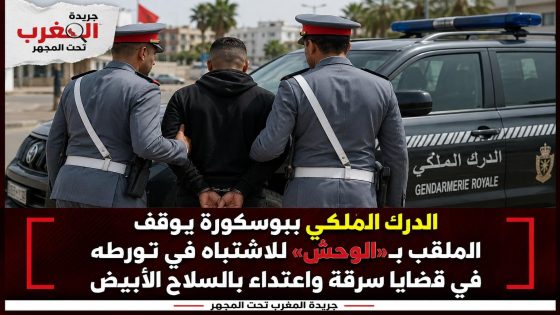 الدرك الملكي ببوسكورة يوقف الملقب بـ«الوحش» للاشتباه في تورطه في قضايا سرقة واعتداء بالسلاح الأبيض