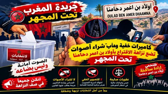 تنبيه قانوني وميداني: كاميرات خفية وأساليب ملتوية لاستهداف نزاهة الانتخابات بأولاد بن اعمر دحامنا بوسكورة   ​